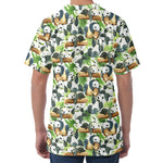 Watercolor Panda Bear Pattern Print Men's Velvet T-Shirt