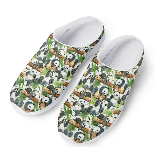 Watercolor Panda Bear Pattern Print Mesh Casual Shoes