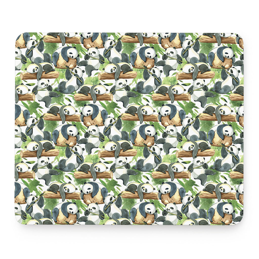 Watercolor Panda Bear Pattern Print Mouse Pad