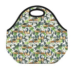 Watercolor Panda Bear Pattern Print Neoprene Lunch Bag