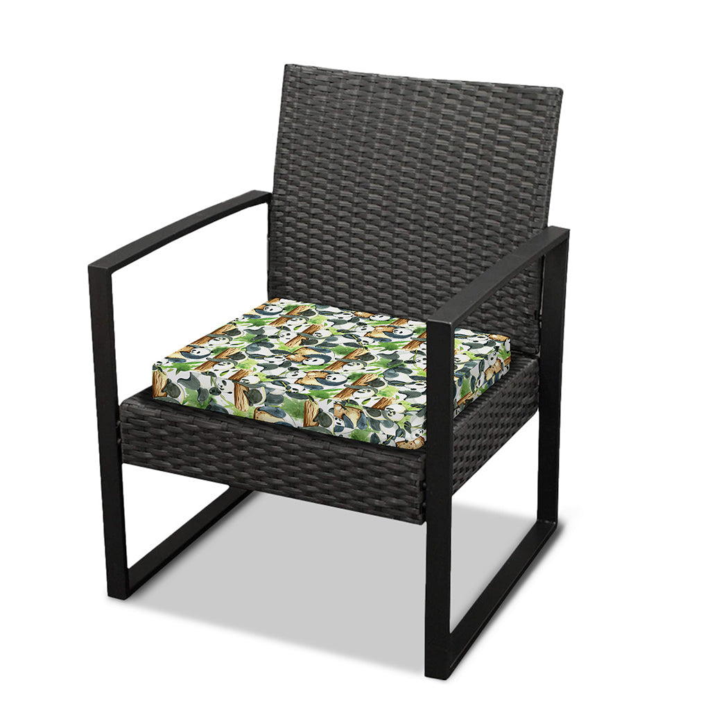 Watercolor Panda Bear Pattern Print Outdoor Seat Cushion Cover
