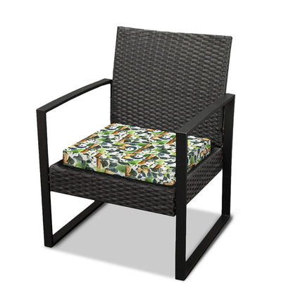 Watercolor Panda Bear Pattern Print Outdoor Seat Cushion Cover