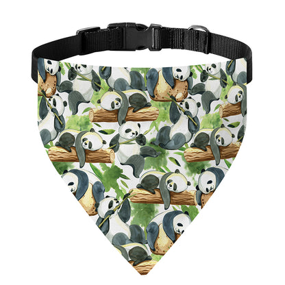 Watercolor Panda Bear Pattern Print Over The Collar Dog Bandana