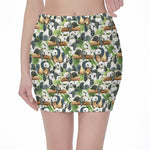 Watercolor Panda Bear Pattern Print Pencil Mini Skirt
