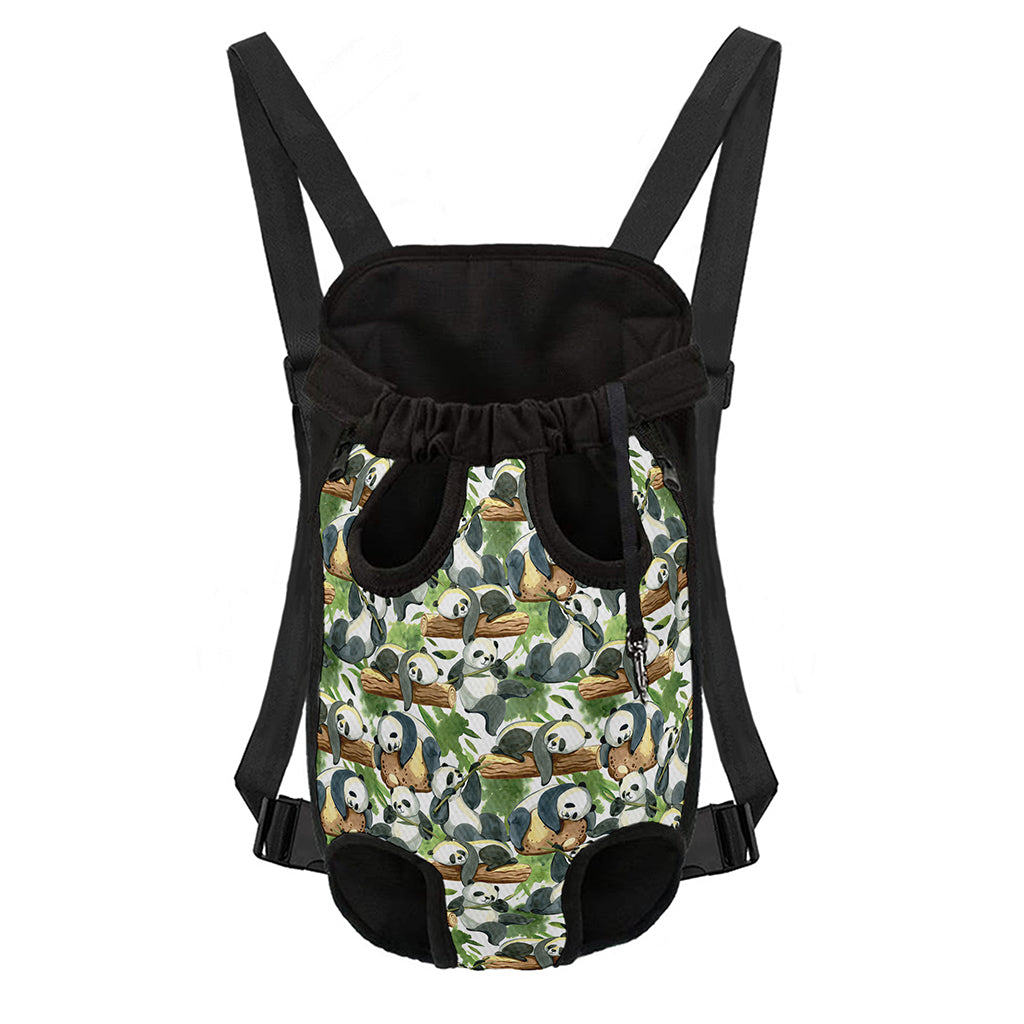 Watercolor Panda Bear Pattern Print Pet Carrier Backpack