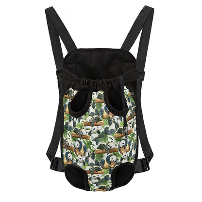 Watercolor Panda Bear Pattern Print Pet Carrier Backpack