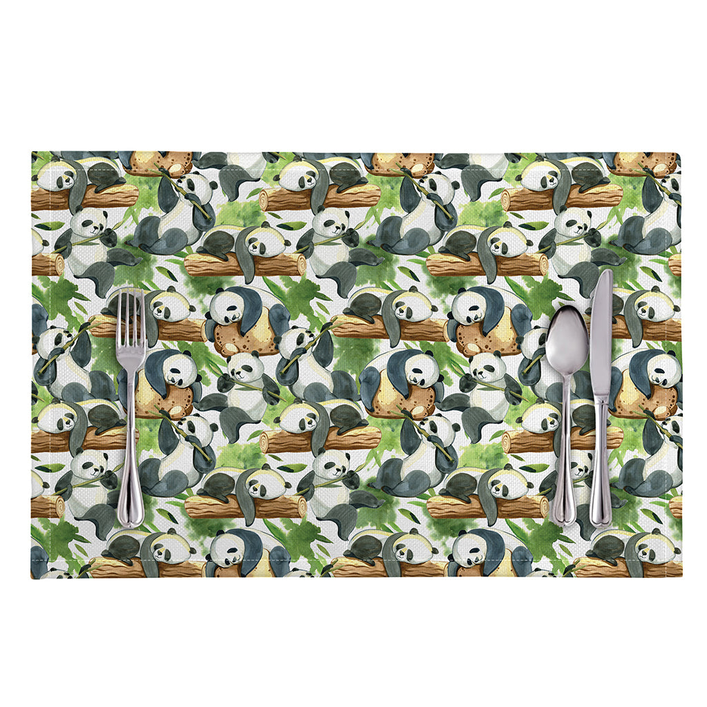 Watercolor Panda Bear Pattern Print Placemat