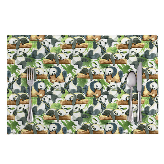 Watercolor Panda Bear Pattern Print Placemat