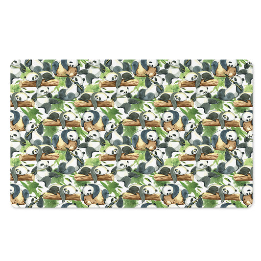 Watercolor Panda Bear Pattern Print Polyester Doormat