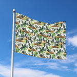 Watercolor Panda Bear Pattern Print Polyester Flag