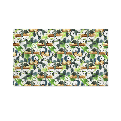 Watercolor Panda Bear Pattern Print Polyester Flag