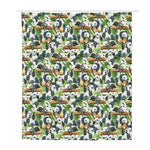 Watercolor Panda Bear Pattern Print Polyester Shower Curtain