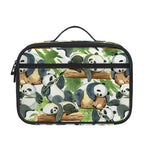 Watercolor Panda Bear Pattern Print Portable Lunch Bag