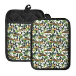 Watercolor Panda Bear Pattern Print Pot Holders With Pocket