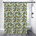 Watercolor Panda Bear Pattern Print Premium Shower Curtain