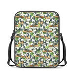 Watercolor Panda Bear Pattern Print Rectangular Crossbody Bag