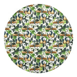 Watercolor Panda Bear Pattern Print Round Blanket