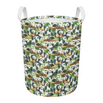 Watercolor Panda Bear Pattern Print Round Laundry Basket