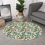 Watercolor Panda Bear Pattern Print Round Rug