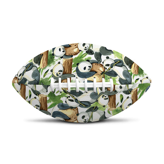 Watercolor Panda Bear Pattern Print Rugby Ball