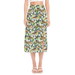 Watercolor Panda Bear Pattern Print Side Slit Midi Skirt