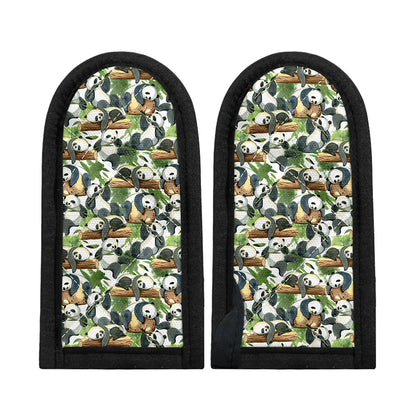 Watercolor Panda Bear Pattern Print Skillet Handle Cover