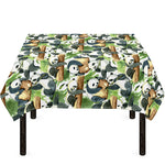 Watercolor Panda Bear Pattern Print Tablecloth