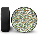 Watercolor Panda Bear Pattern Print Tire Cover