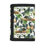 Watercolor Panda Bear Pattern Print Trifold Wallet