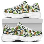 Watercolor Panda Bear Pattern Print White Chunky Shoes