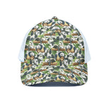 Watercolor Panda Bear Pattern Print White Mesh Trucker Cap
