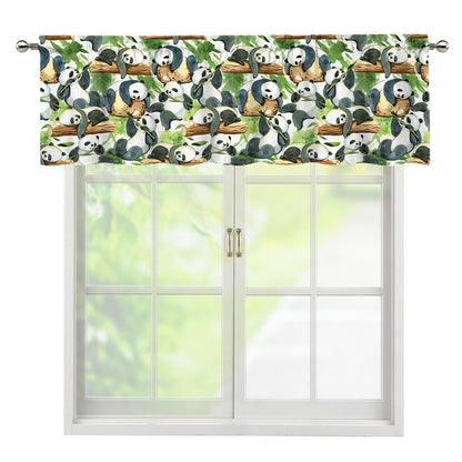 Watercolor Panda Bear Pattern Print Window Valance