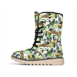Watercolor Panda Bear Pattern Print Winter Boots