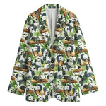 Watercolor Panda Bear Pattern Print Women's Blazer