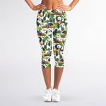 Watercolor Panda Bear Pattern Print Women's Capri Leggings