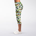 Watercolor Panda Bear Pattern Print Women's Capri Leggings