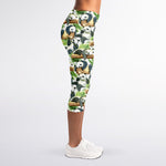 Watercolor Panda Bear Pattern Print Women's Capri Leggings