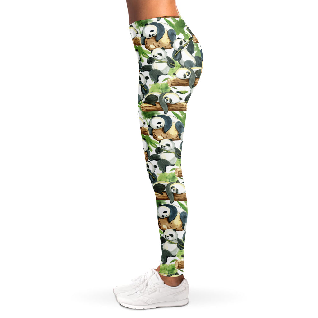 Watercolor Panda Bear Pattern Print Women's Leggings