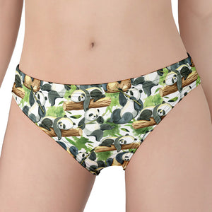 Watercolor Panda Bear Pattern Print Women's Panties