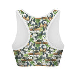 Watercolor Panda Bear Pattern Print Women's Sports Bra