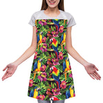 Watercolor Parrot Pattern Print Adjustable Apron
