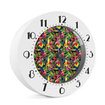 Watercolor Parrot Pattern Print Alarm Clock