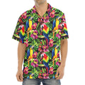 Watercolor Parrot Pattern Print Aloha Shirt