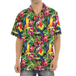 Watercolor Parrot Pattern Print Aloha Shirt