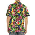 Watercolor Parrot Pattern Print Aloha Shirt