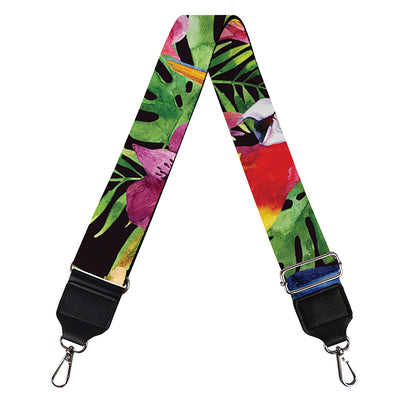 Watercolor Parrot Pattern Print Bag Strap