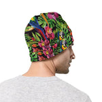 Watercolor Parrot Pattern Print Beanie