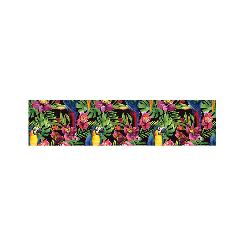 Watercolor Parrot Pattern Print Bed Runner