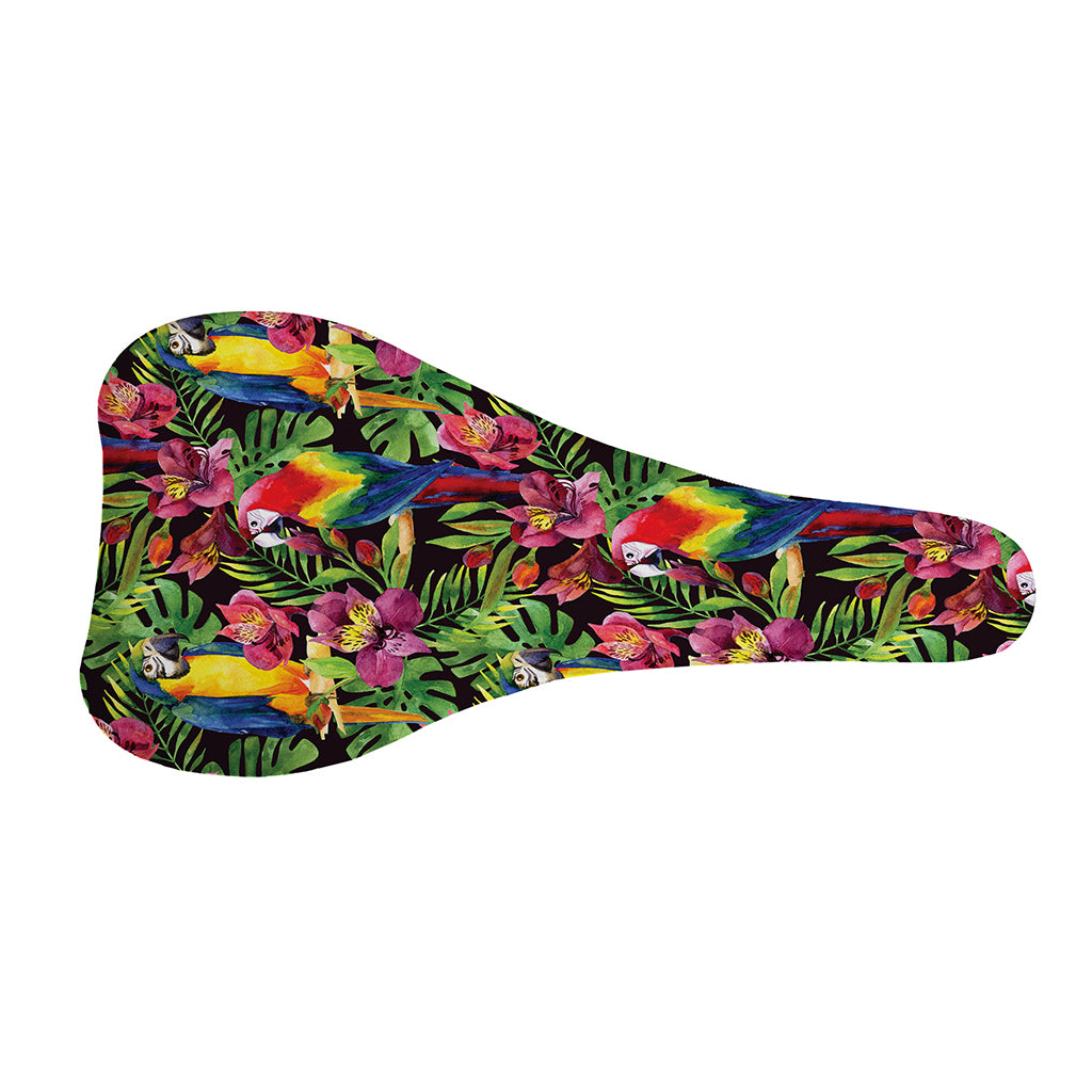 Watercolor Parrot Pattern Print Bicycle Seat Cover