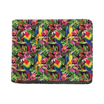 Watercolor Parrot Pattern Print Bifold Wallet